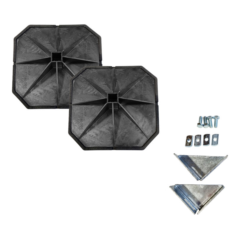 Big Foot Fotsett 305 x 305 mm m/ vibrasjonsdempende matter og støttevinkler, for H-ramme