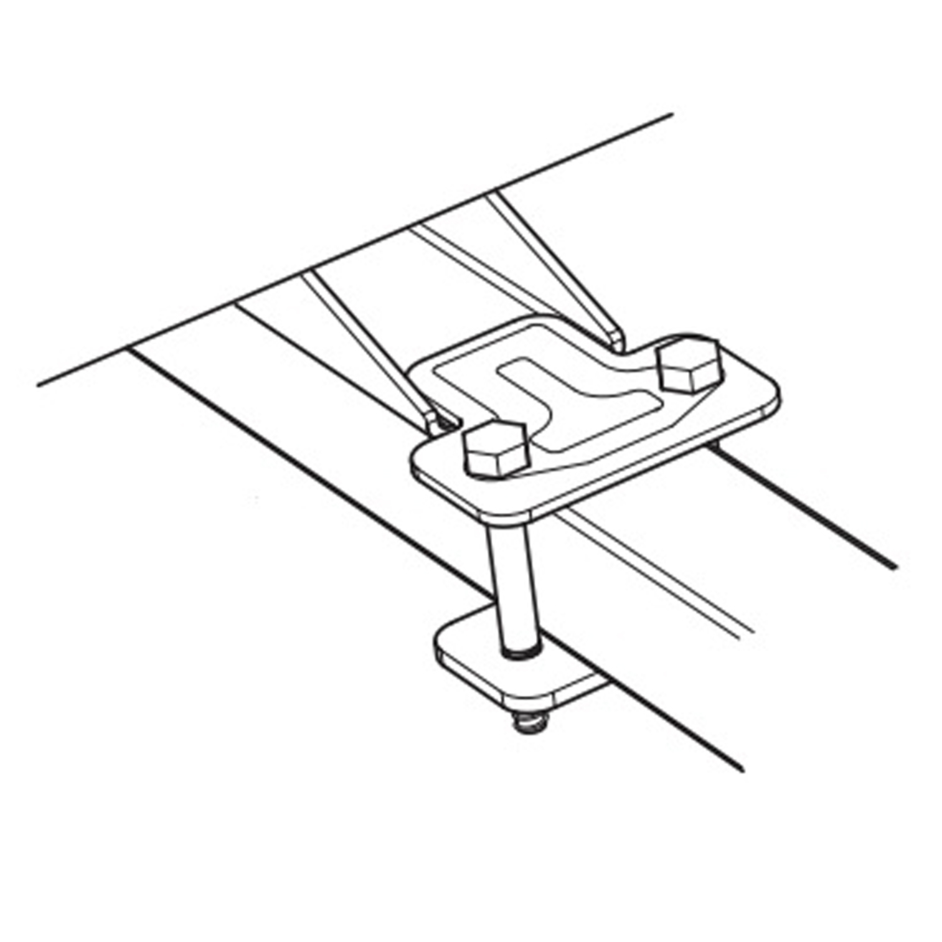 Big Foot Festeklemmer for utedel, 40 x 40 mm