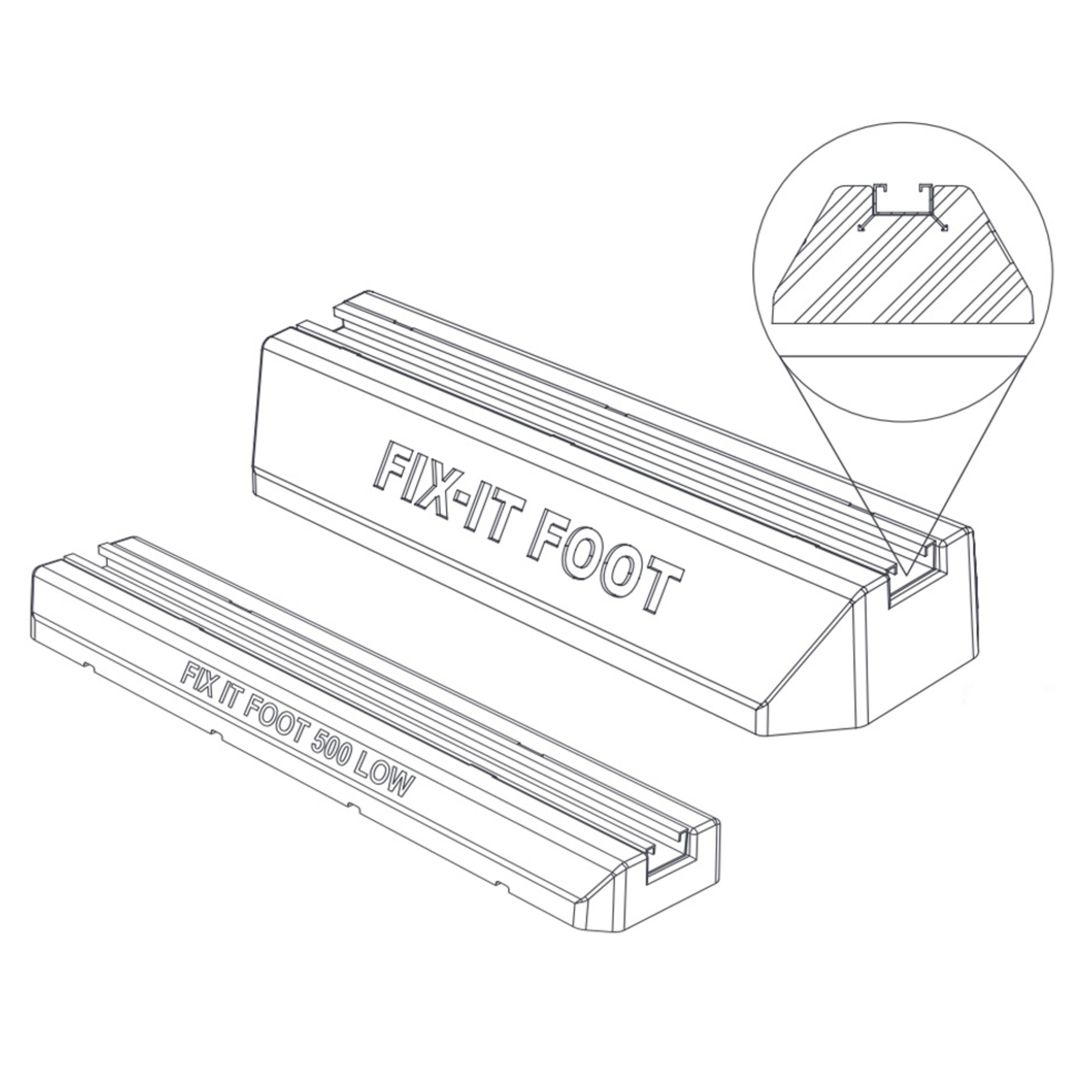 Big Foot Fix-It Fot 400, H 95 x L 400 x B 180 mm, i vibrasjonsdempende gummi