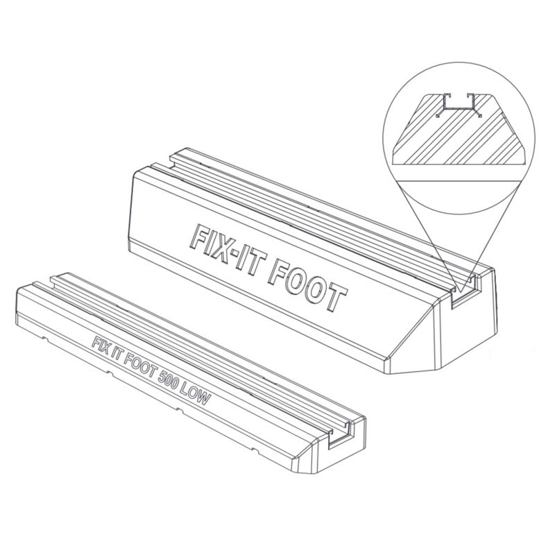 Big Foot Fix-It Fot 400, H 95 x L 400 x B 180 mm, i vibrasjonsdempende gummi