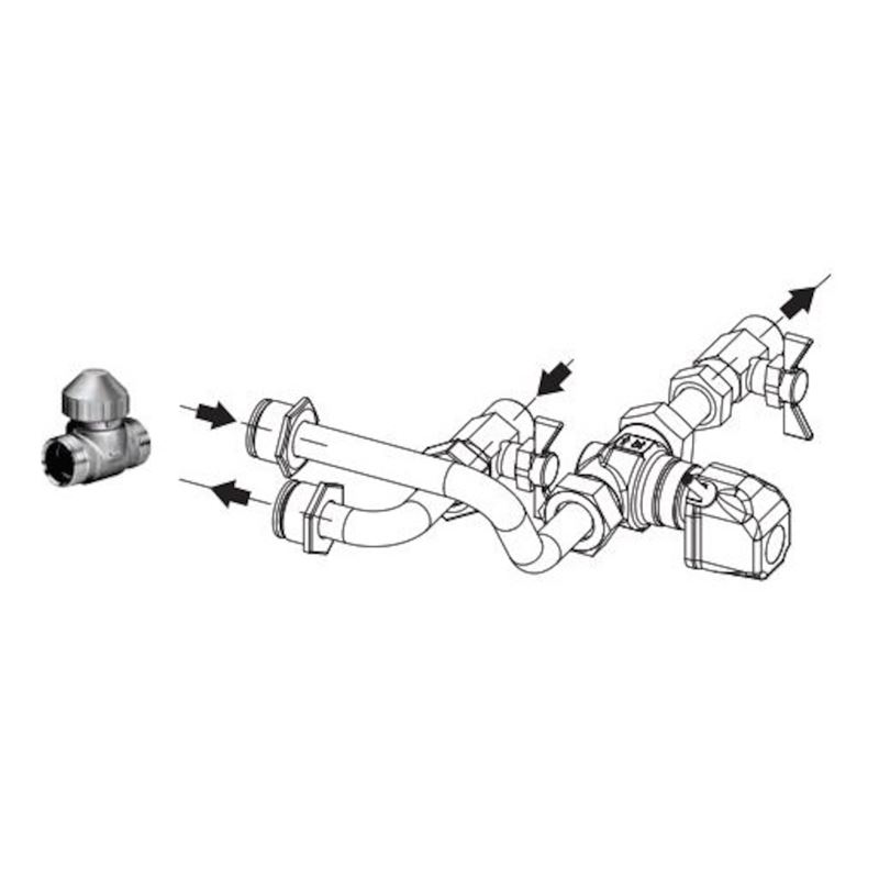 2-veisventil + connection kit for Sabiana Jumbo 72-82, ferdig montert