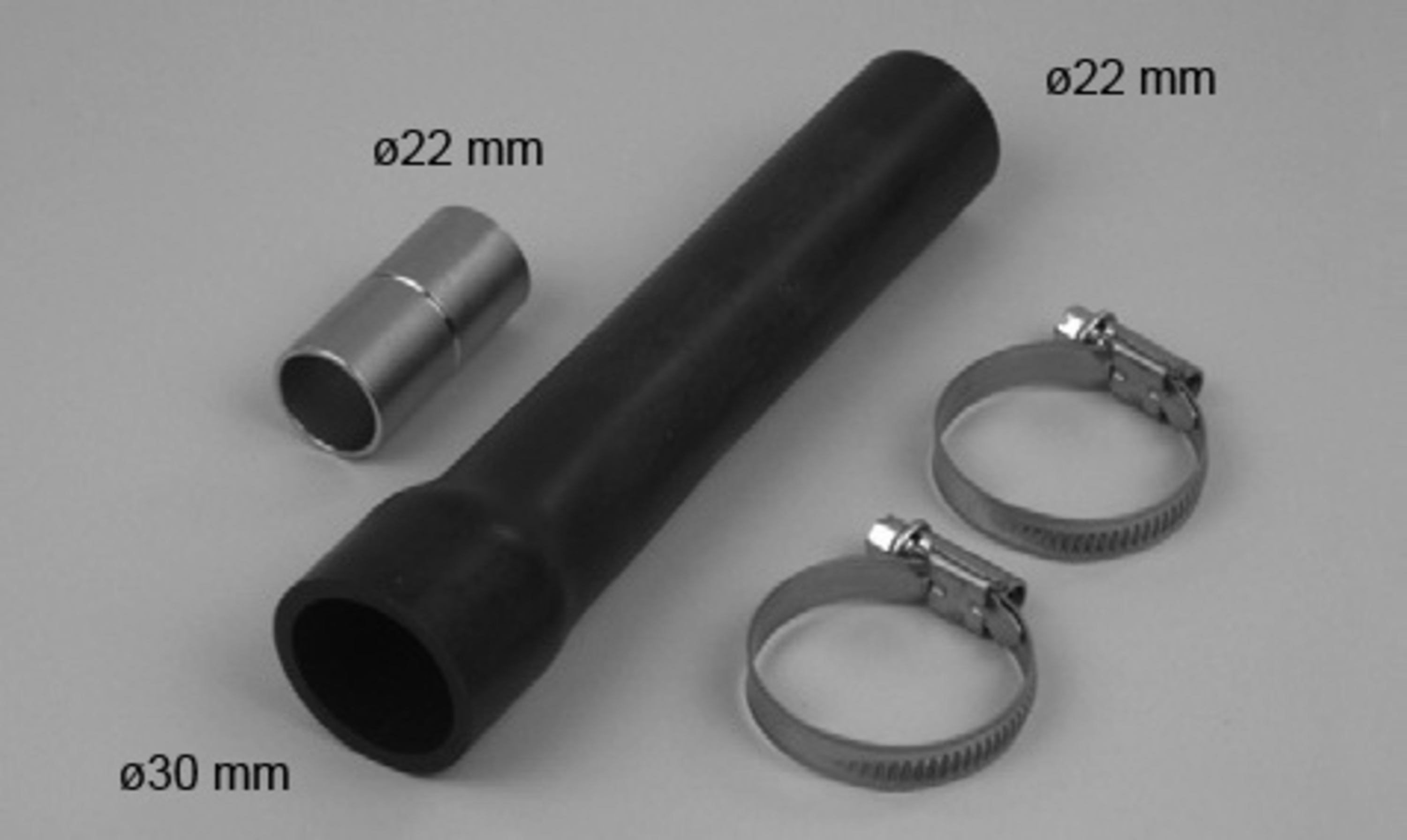 Adapter, 30 mm rørstuss til 22 mm dampslange