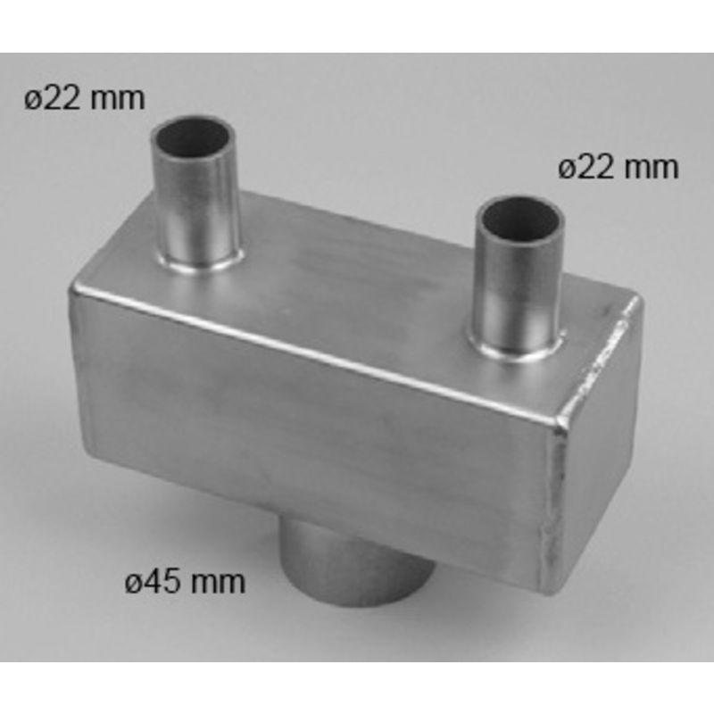 DSV 345 dampfordeler fra 45 mm til 2 x 22 mm