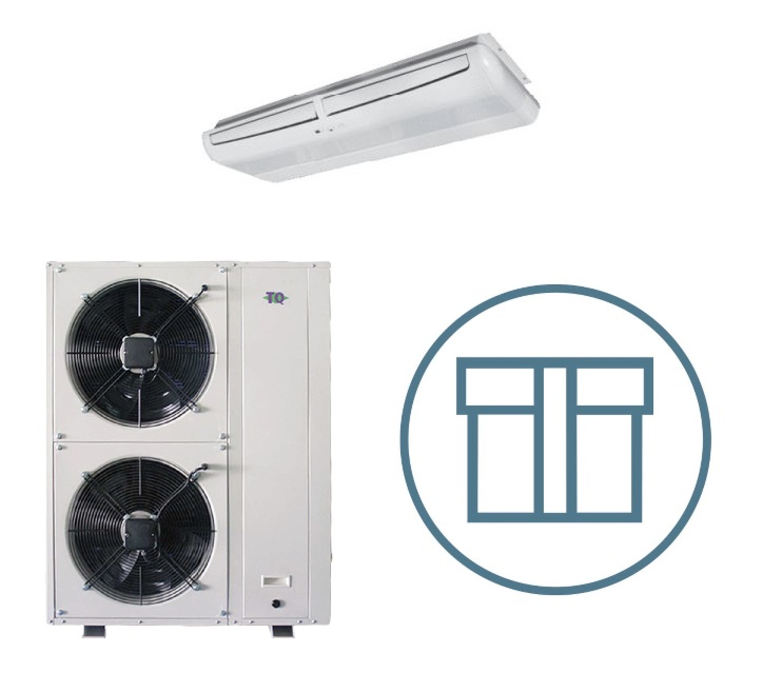 TQS on/off splitt-system, 3,5 kW nom. kjølekapasitet, 1~ 230 V