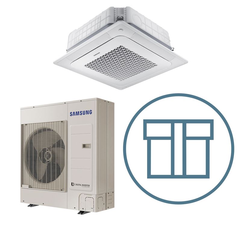 CAC Wind-Free™ 120 m/ 4-veis takkassett, systempakke luft-luft varmepumpe