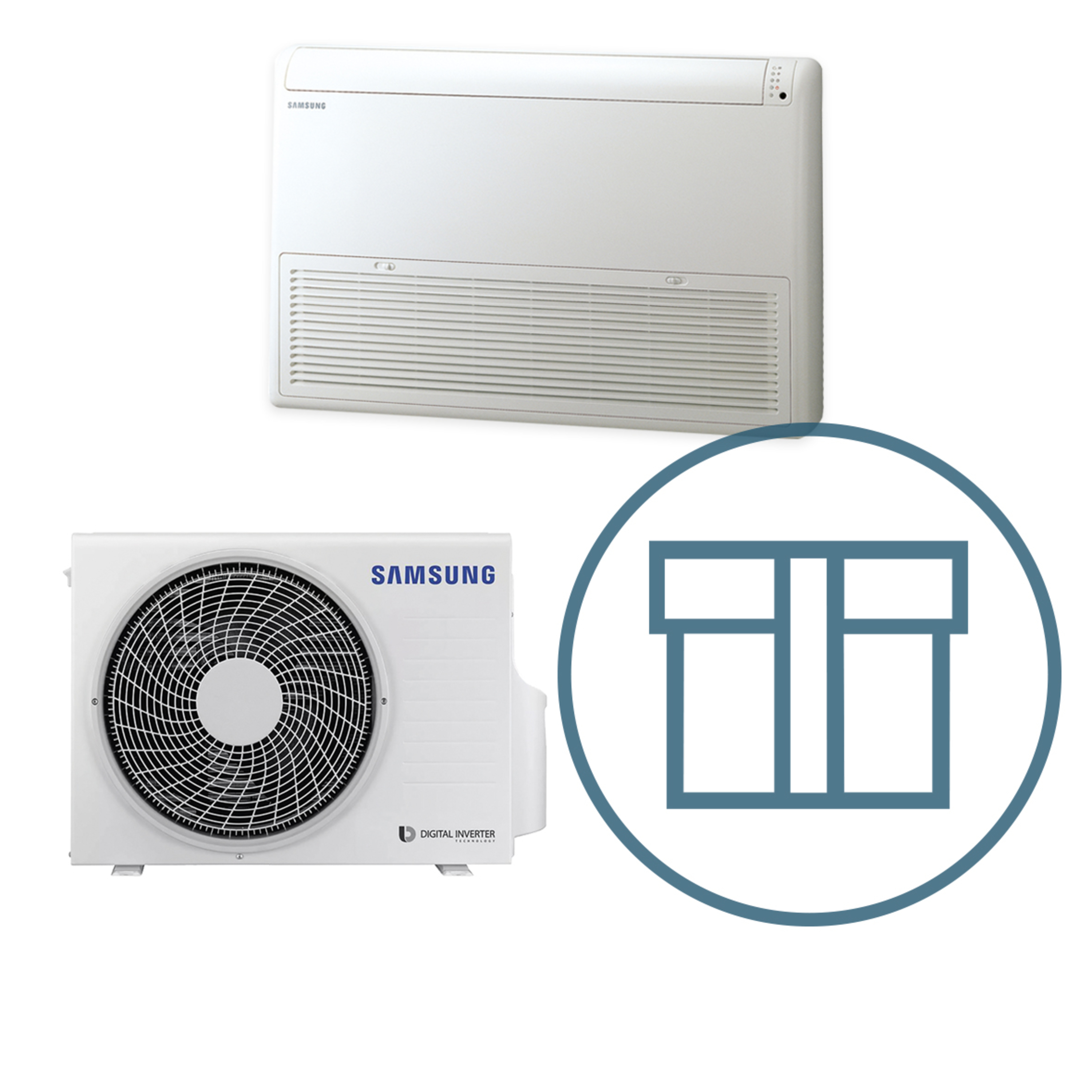 CAC Ceiling 052 tak-/veggmodell, systempakke luft-luft varmepumpe