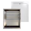 Gulvvarmeskap for 2-12 kurser, HxBxD 720x850x108 mm, inkl. ramme og d&#248;r, RAL 9010