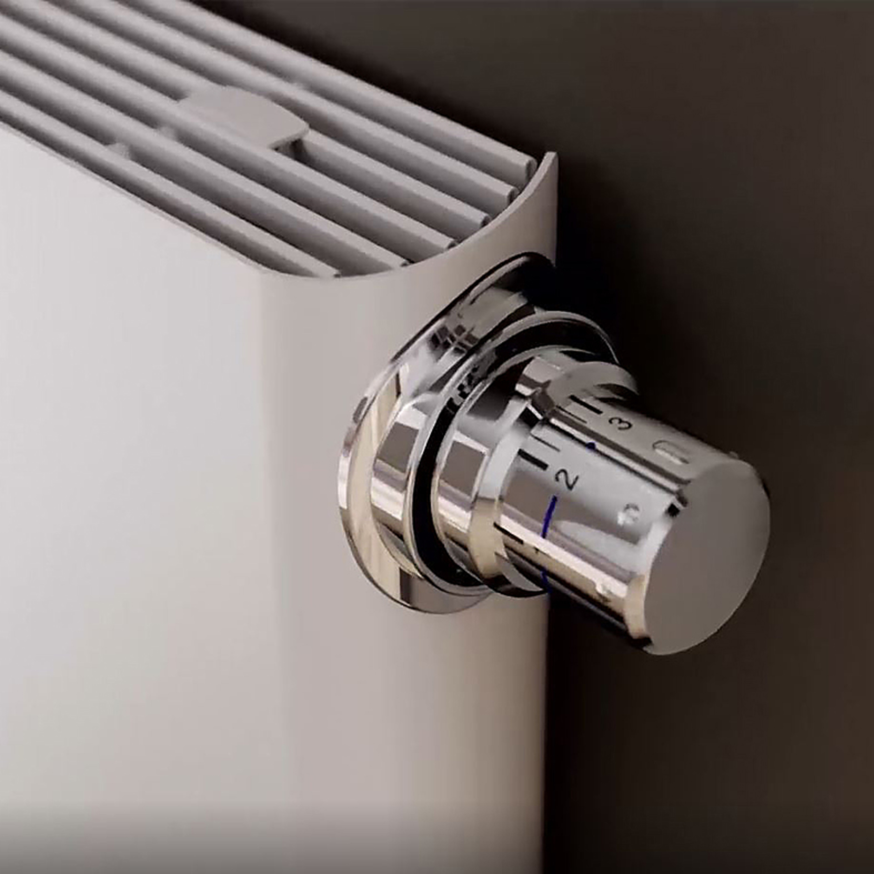 Leveo designradiator, Therm-X2, H, Therm-X2, H 612 x L 510 mm, radiatorventil venstre, hvit