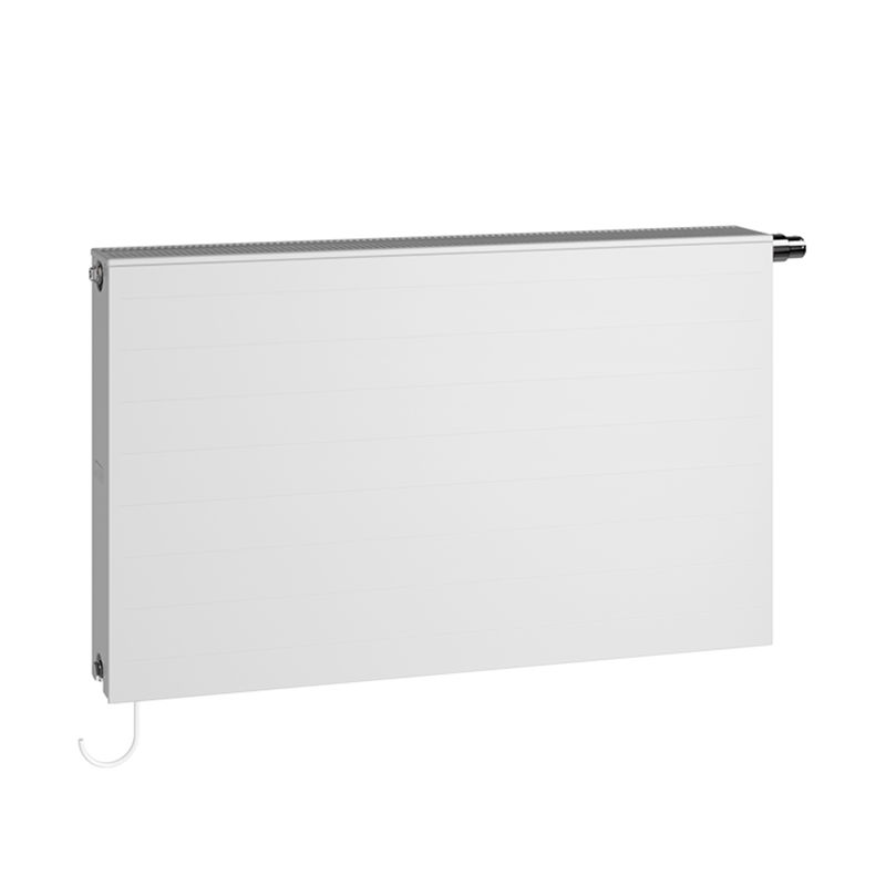 X-flair Line V radiator m/ vifte 22, H 605 x L 1405 mm, radiatorventil høyre