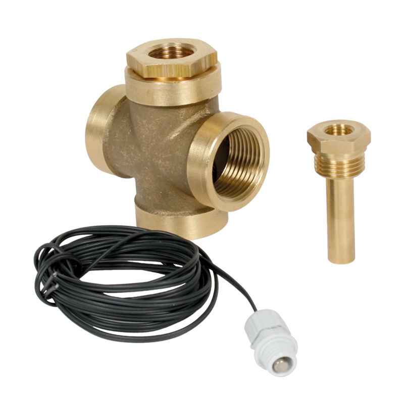 Korsrørsett m/ ekstern turføler BT25, 1 1/4" innv. gjenger, lufteventil og kuplinger, for akkumulato