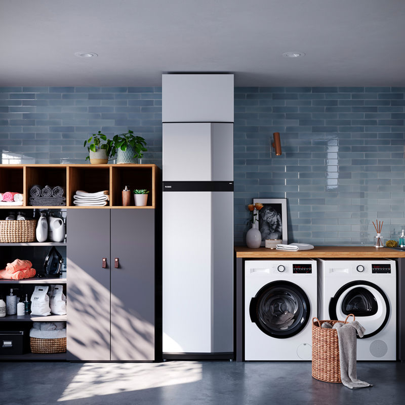 S735-7 avtrekksvarmepumpe m/ bereder og 0-9 kW el.kolbe, 3~ 230 V