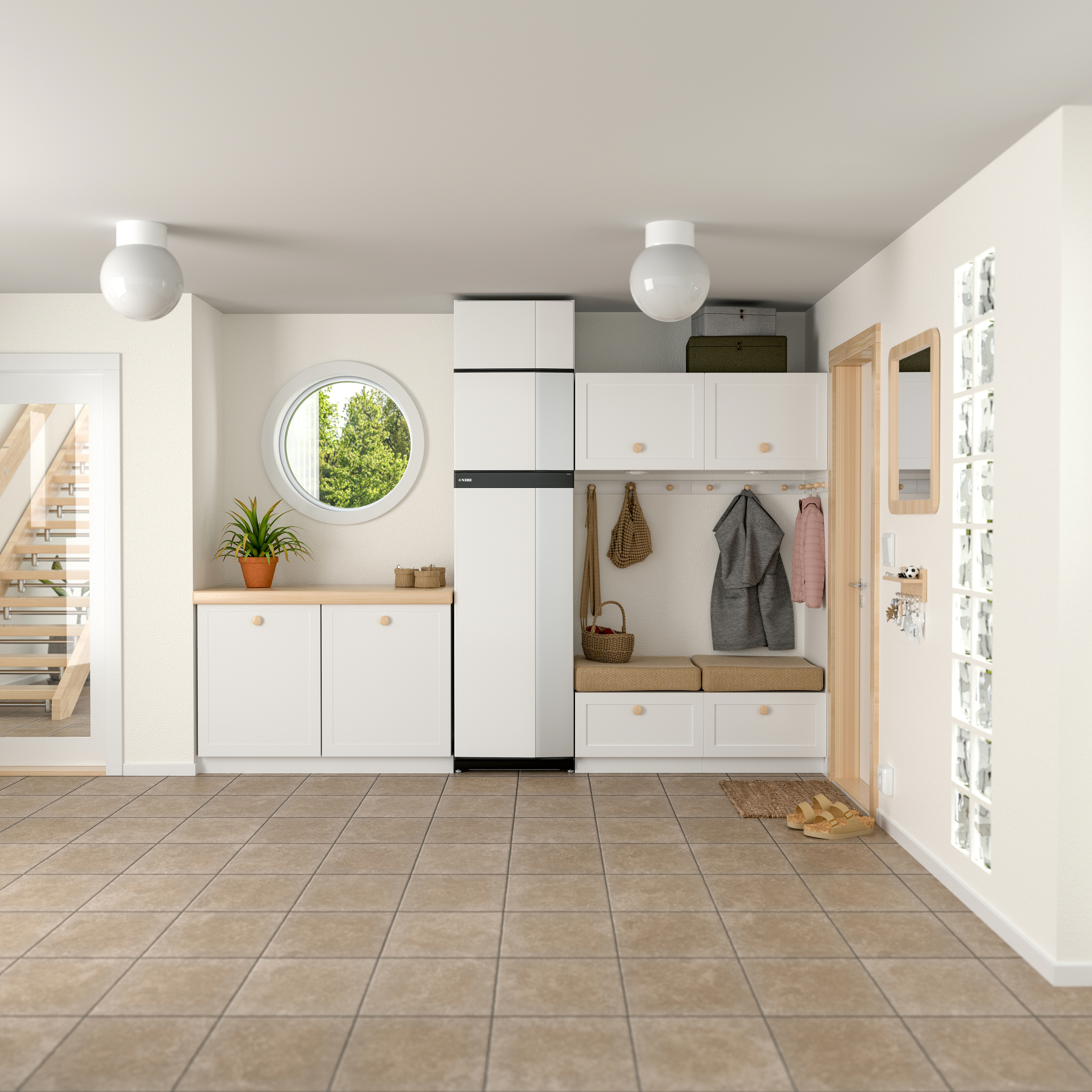 S735-7 avtrekksvarmepumpe m/ bereder og 0-9 kW el.kolbe, 3~ 230 V