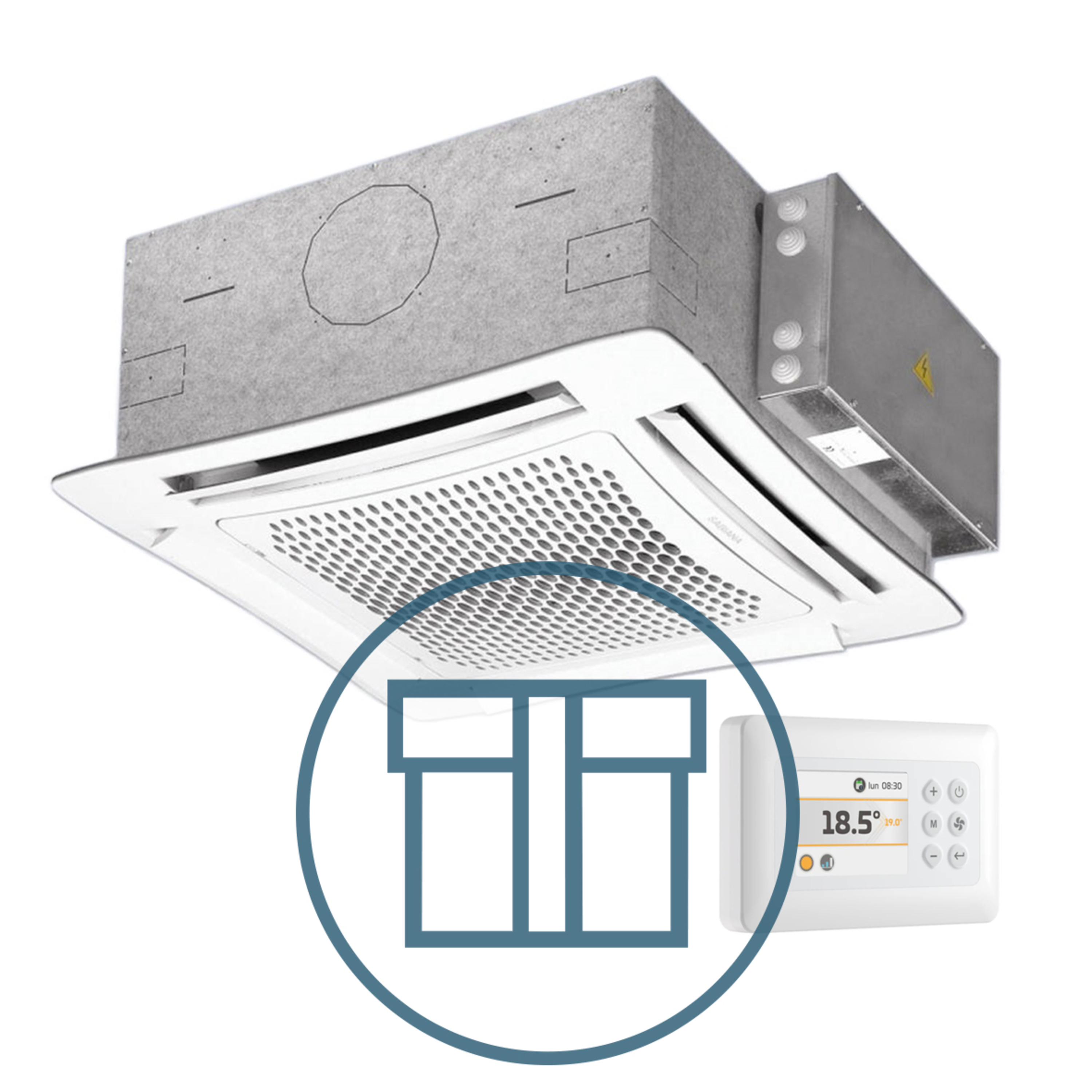 SkyStar SK-ECM 12 viftekonvektor, 2-rørs, 2V2, T-MB, styringsenhet, HTA600