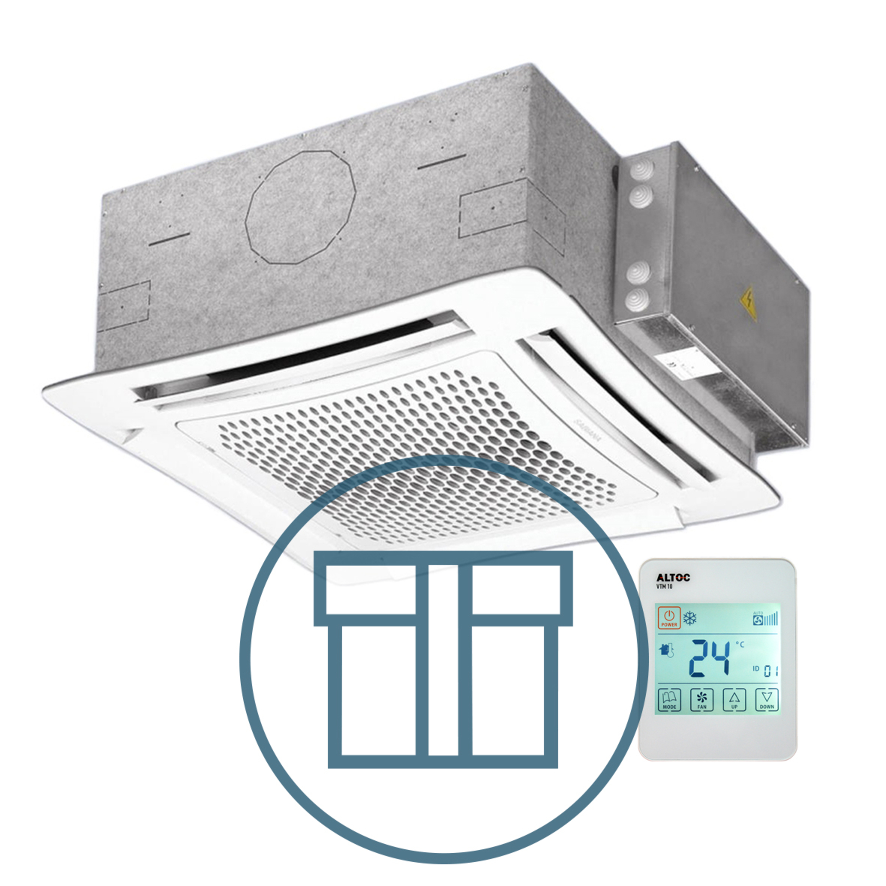 SkyStar SK 44 viftekonvektor, 4-rørs, 2V4, VTM10, HTA800