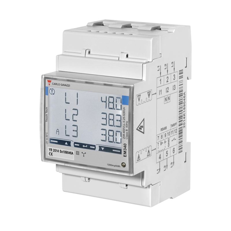 EM 3F str&#248;mm&#229;ler, 3~ 230 V/400 V 65 A, m/pulsutgang