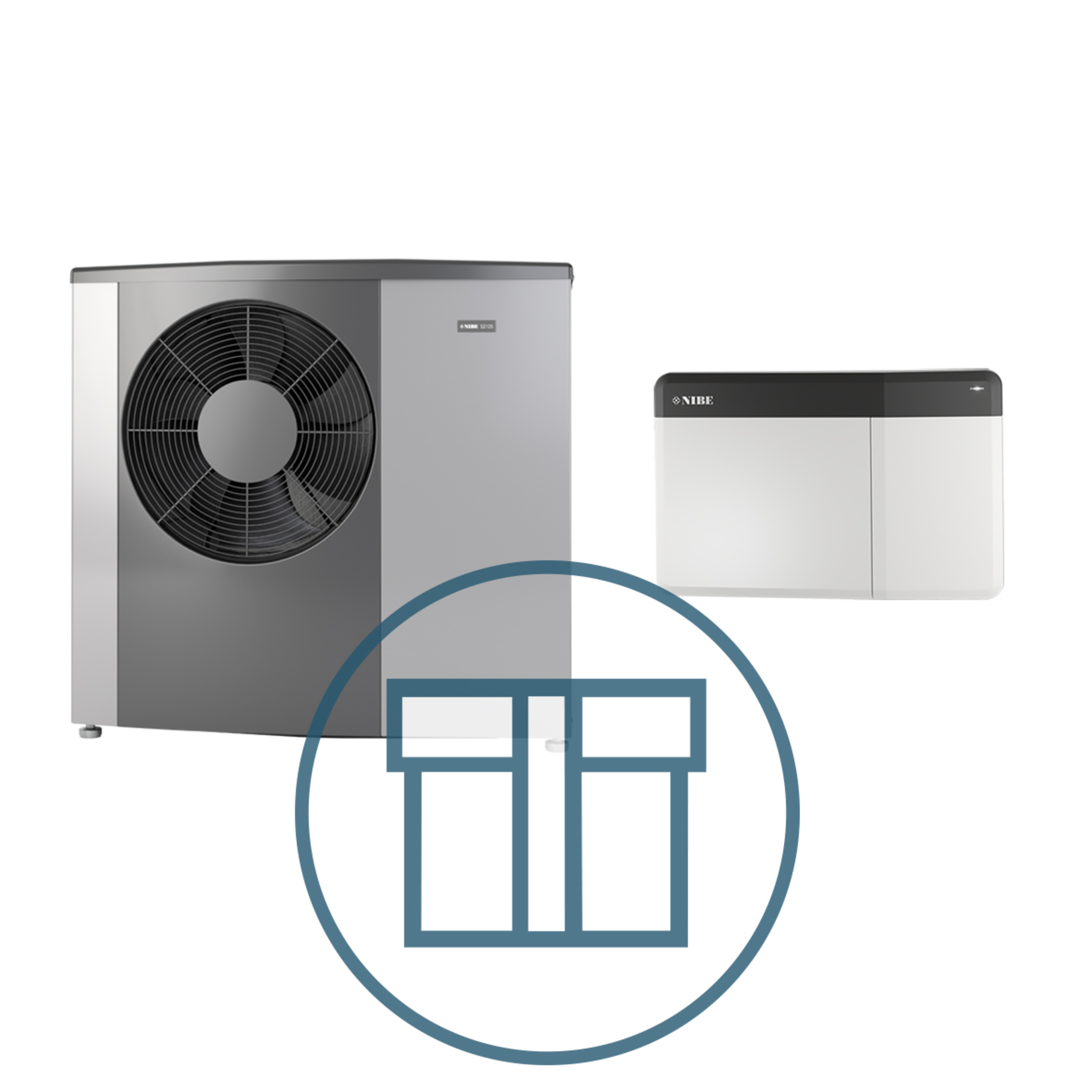 1 stk. S2125-20 Inverter med SMO S40, 1~ 230 V systempakke luft-vann varmepumpe