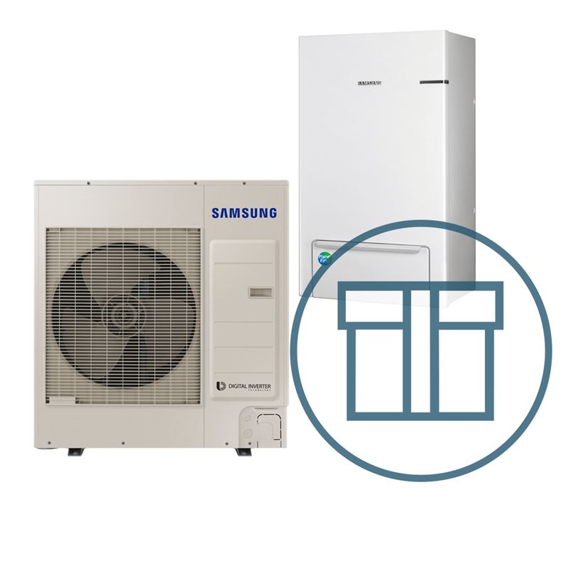 EHS 9 kW splitt systempakke luft-vann varmepumpe
