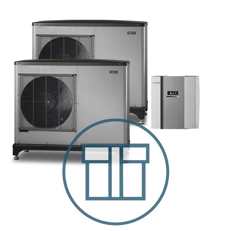 F2040-12 Inverter master-slave med SMO 40, 1~ 230 V systempakke luft-vann varmepumpe