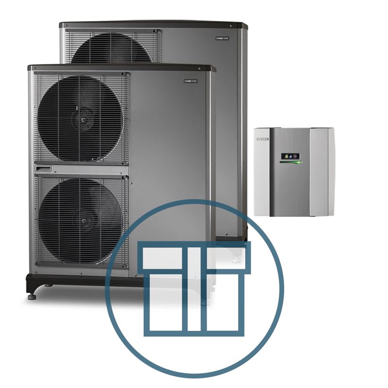F2040-16 Inverter master/slave med SMO 40, 1~ 230 V systempakke luft-vann varmepumpe
