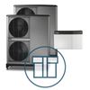 F2040-16 Inverter master/slave med SMO S40, 1~ 230 V systempakke luft-vann varmepumpe