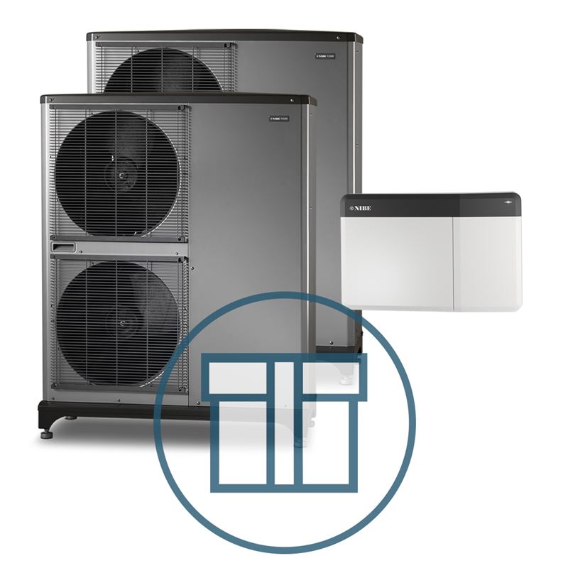 F2040-16 Inverter master/slave med SMO S40, 1~ 230 V systempakke luft-vann varmepumpe