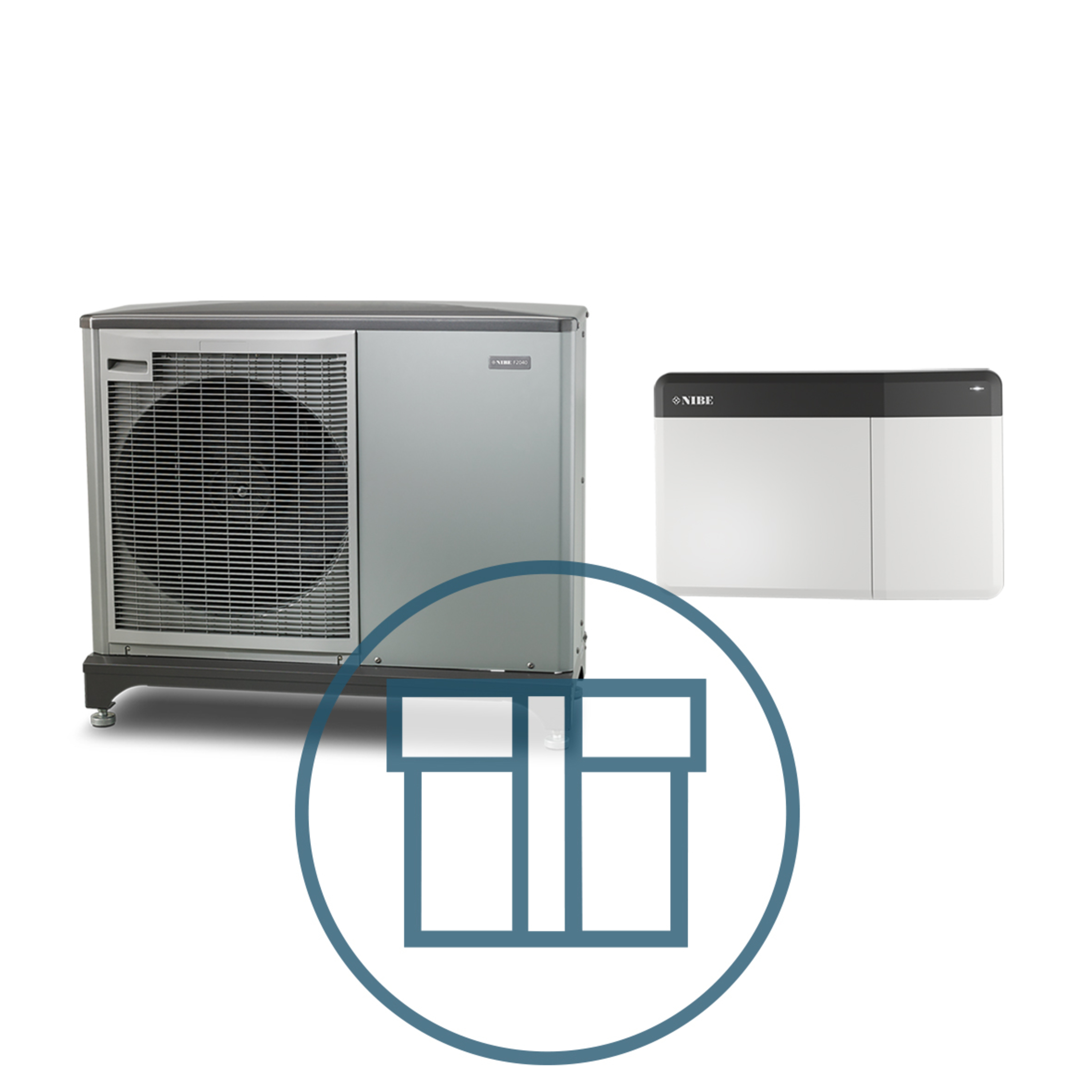 F2040-8 Inverter med SMO S40, 1~ 230 V systempakke luft-vann varmepumpe