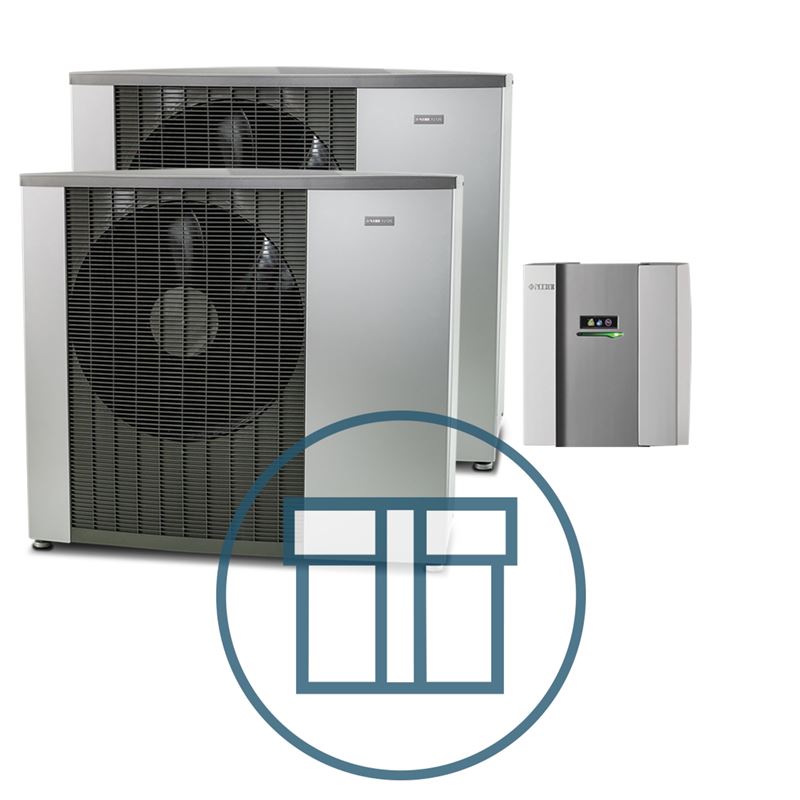 F2120-16 Inverter master/slave med SMO 40, 3~ 400 V systempakke luft-vann varmepumpe 