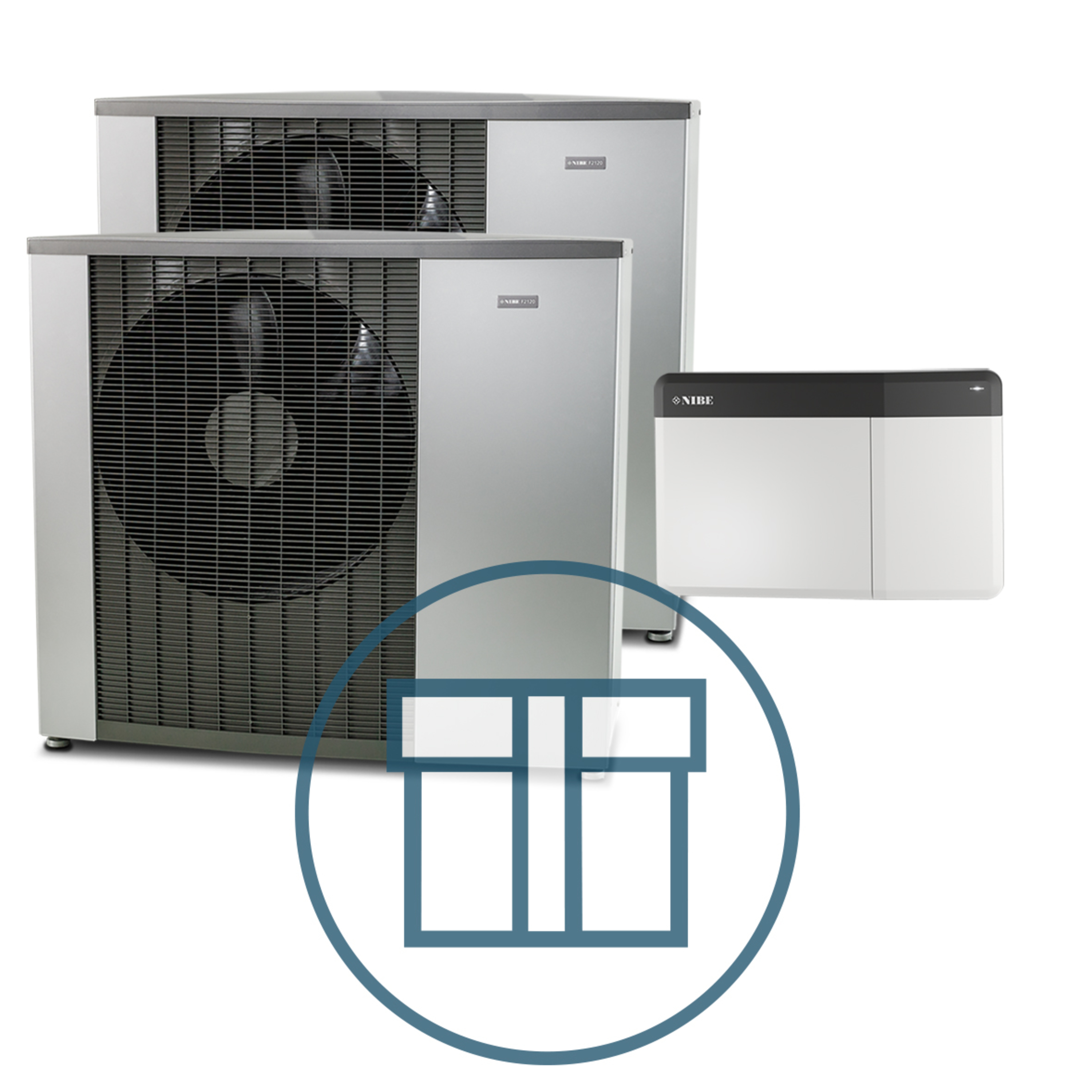 F2120-20 Inverter master/slave med SMO S40, 3~ 400 V systempakke luft-vann varmepumpe