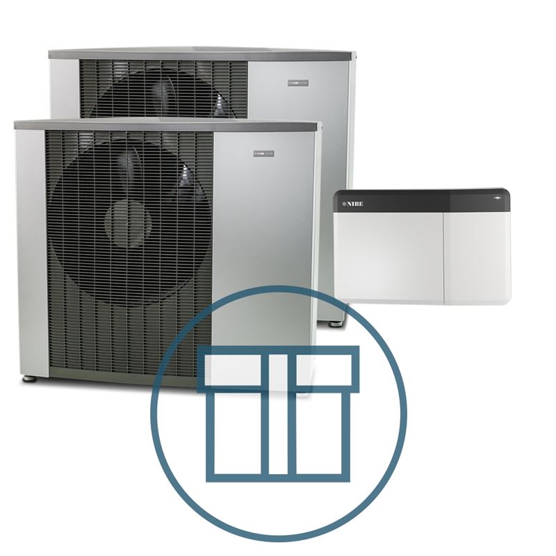 F2120-20 Inverter master/slave med SMO S40, 3~ 400 V systempakke luft-vann varmepumpe 