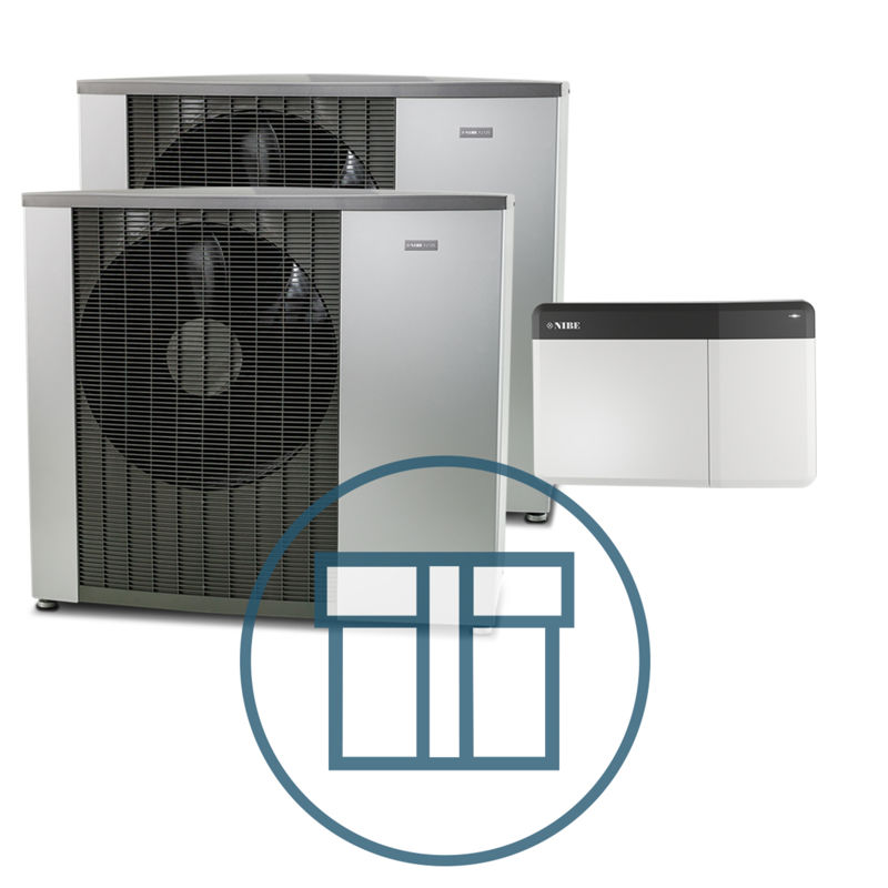 F2120-20 Inverter master/slave med SMO S40, 3~ 400 V systempakke luft-vann varmepumpe