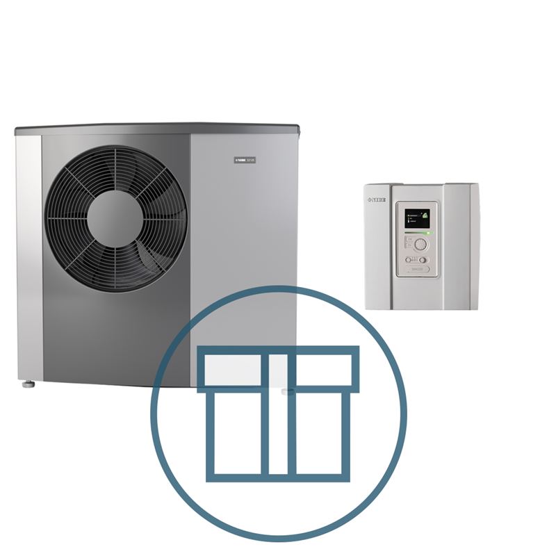 S2125-12 Inverter med SMO 20, 3~ 400 V systempakke luft-vann varmepumpe