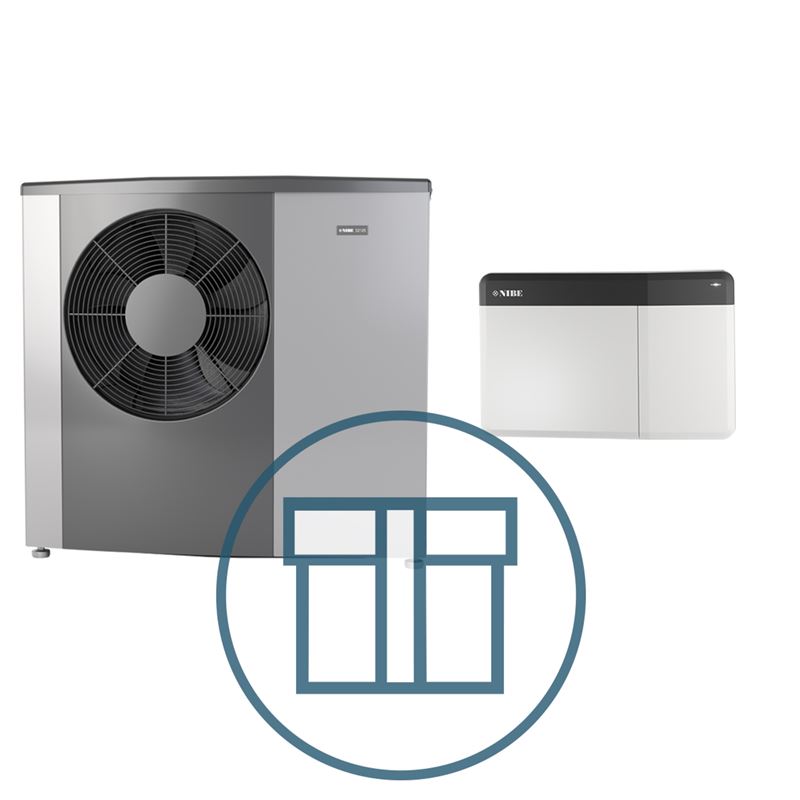S2125-8 Inverter med SMO S40, 3~ 400 V systempakke luft-vann varmepumpe