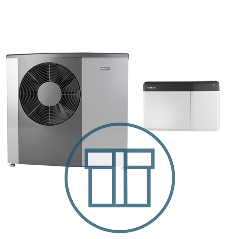 S2125-8 Inverter med SMO S40, 1~ 230 V systempakke luft-vann varmepumpe