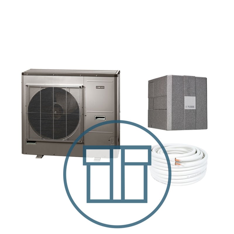 AMS 10-12 Inverter med HBS 05-12 for VVM S320, splitt systempakke luft-vann varmepumpe