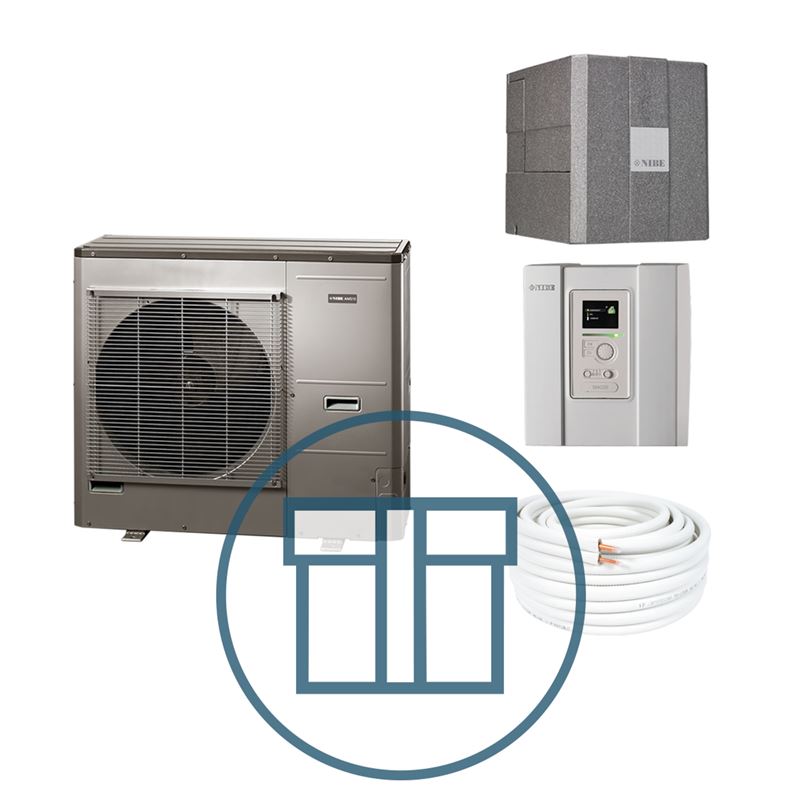 AMS 10-12 Inverter med HBS 05-12 og SMO 20, splitt systempakke luft-vann varmepumpe