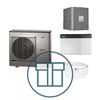 AMS 10-12 Inverter med HBS 05-12 og SMO S40, splitt systempakke luft-vann varmepumpe