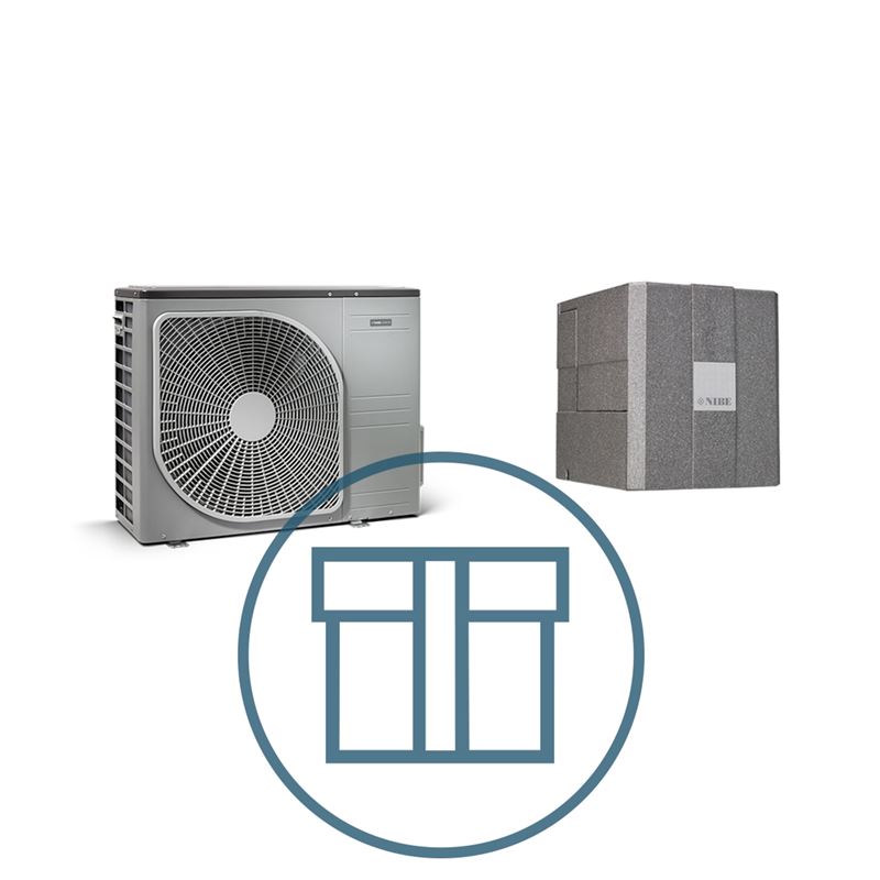 AMS 10-6 Inverter og HBS 05-06 splitt systempakke luft-vann varmepumpe