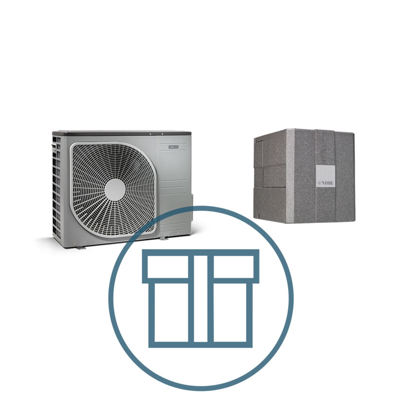 AMS 10-6 Inverter og HBS 05-06 splitt systempakke luft-vann varmepumpe