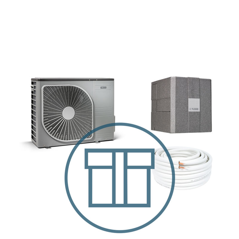 AMS 20-6 Inverter med HBS 20-6 for VVM S320, splitt systempakke luft-vann varmepumpe med R32