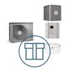 AMS 20-6 Inverter med HBS 20-6 og SMO 20, splitt systempakke luft-vann varmepumpe med R32