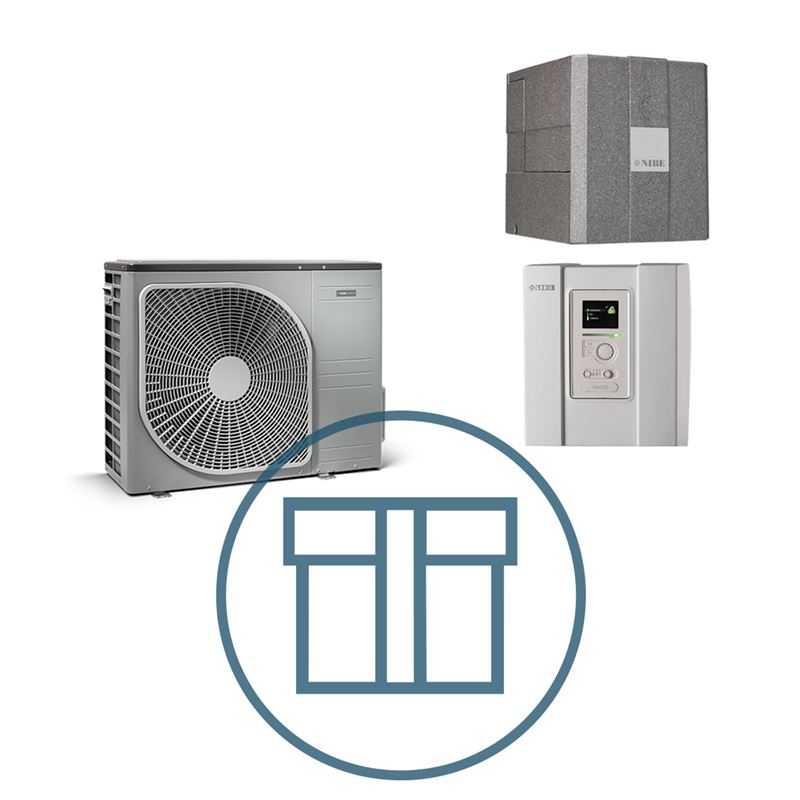 AMS 20-6 Inverter med HBS 20-6 og SMO 20, splitt systempakke luft-vann varmepumpe