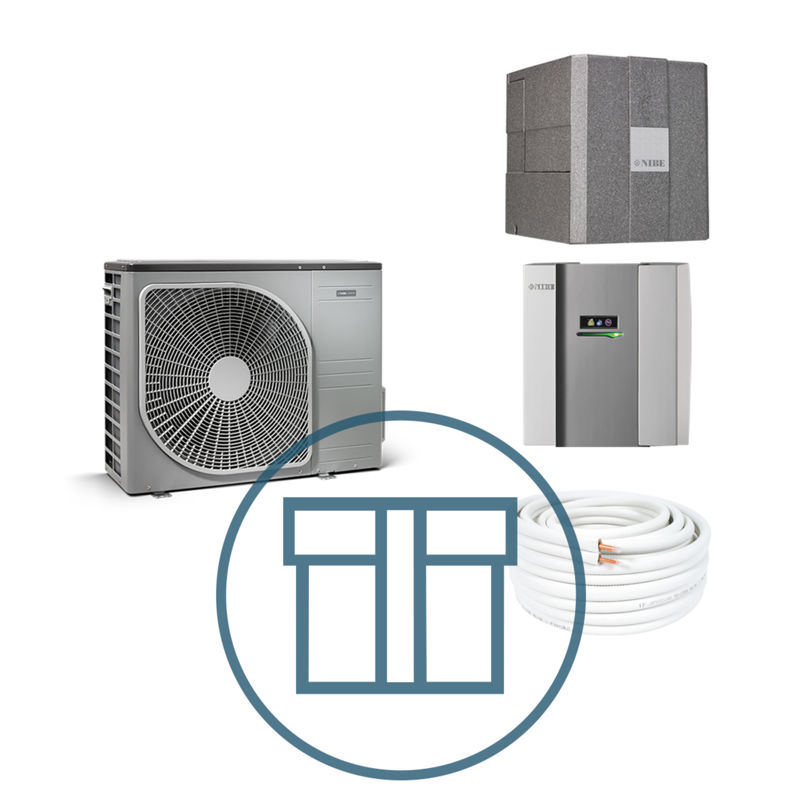 AMS 20-6 Inverter med HBS 20-6 med SMO 40, splitt systempakke luft-vann varmepumpe med R32