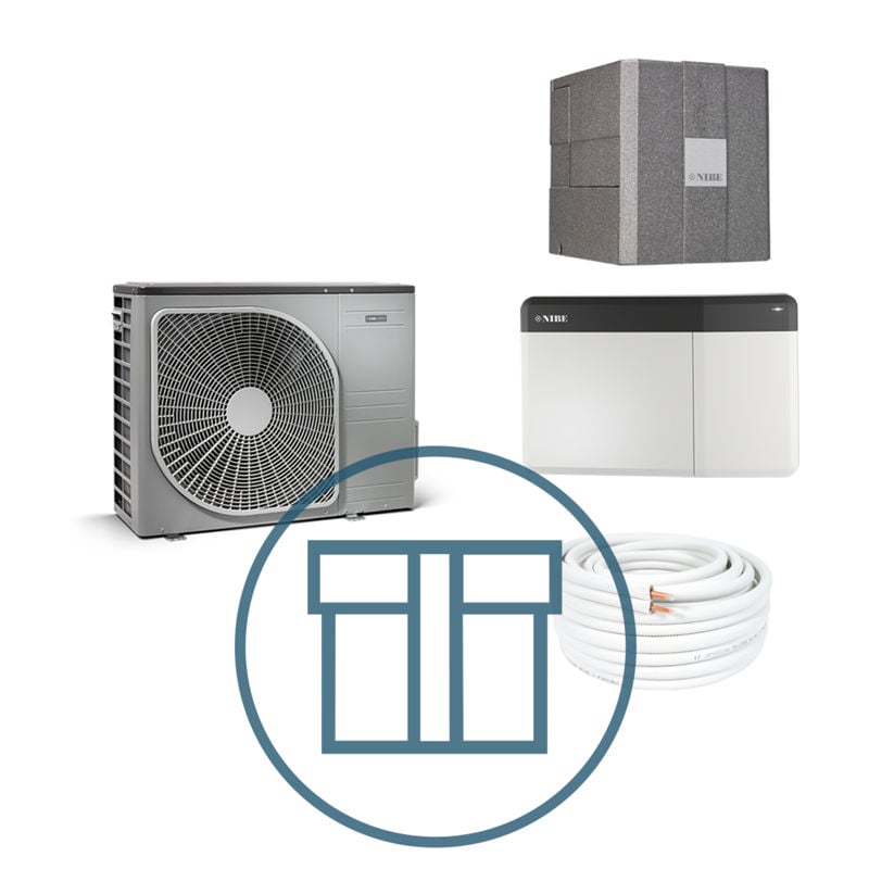 AMS 20-6 Inverter med HBS 20-6 og SMO S40, splitt systempakke luft-vann varmepumpe med R32