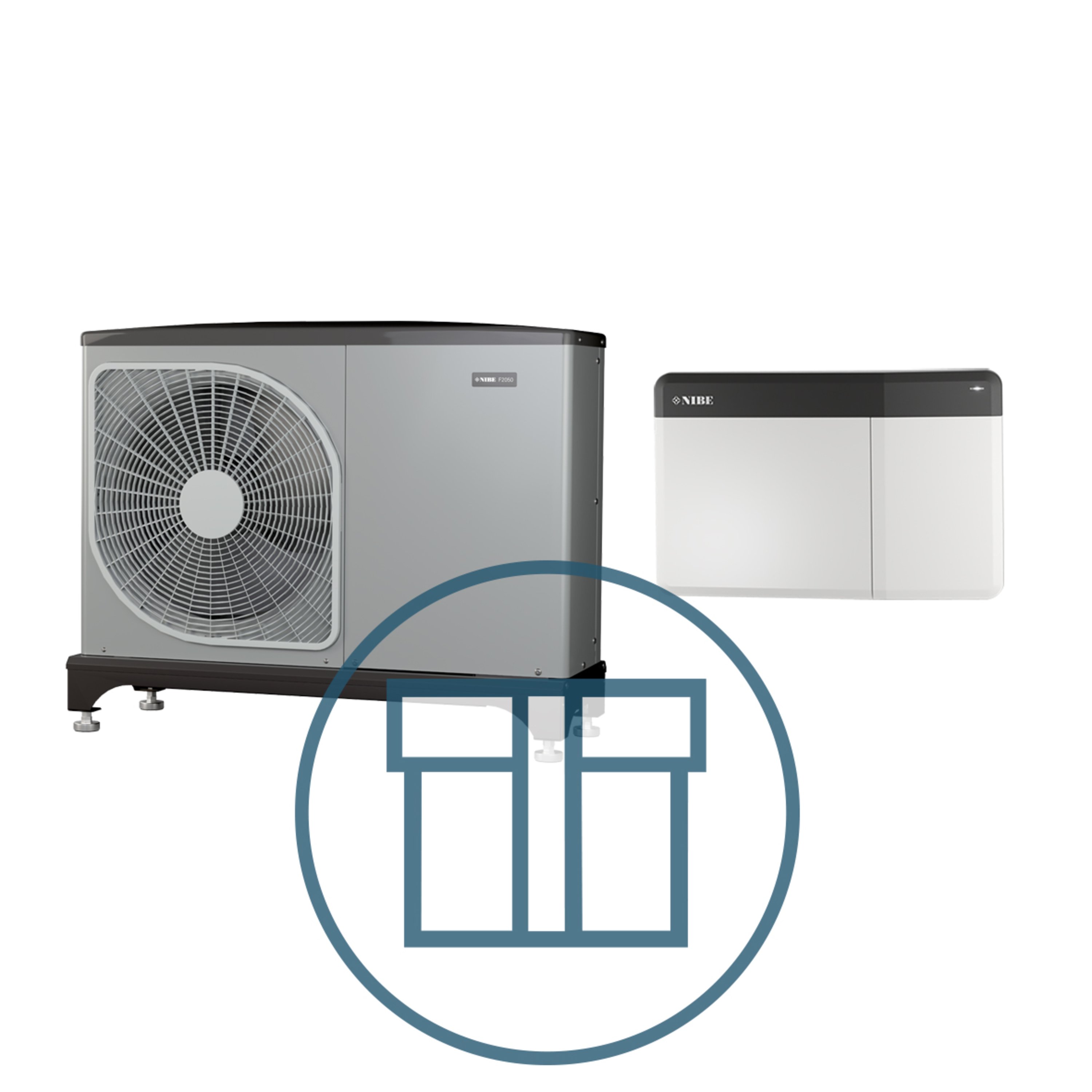 F2050-6 Inverter med SMO S40, 1~ 230 V systempakke luft-vann varmepumpe