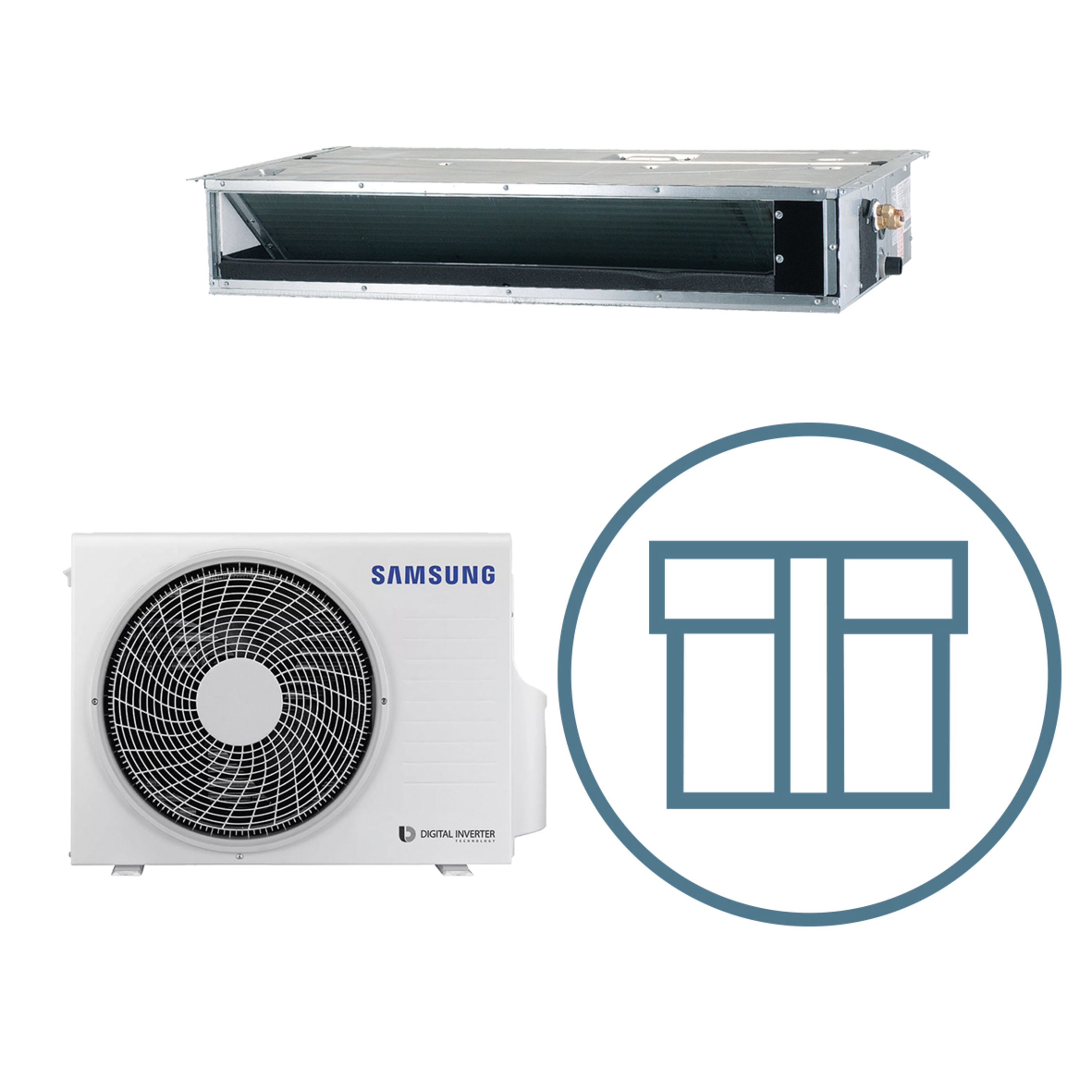 NCAC Duct 071, R410a, systempakke luft-luft aircondition