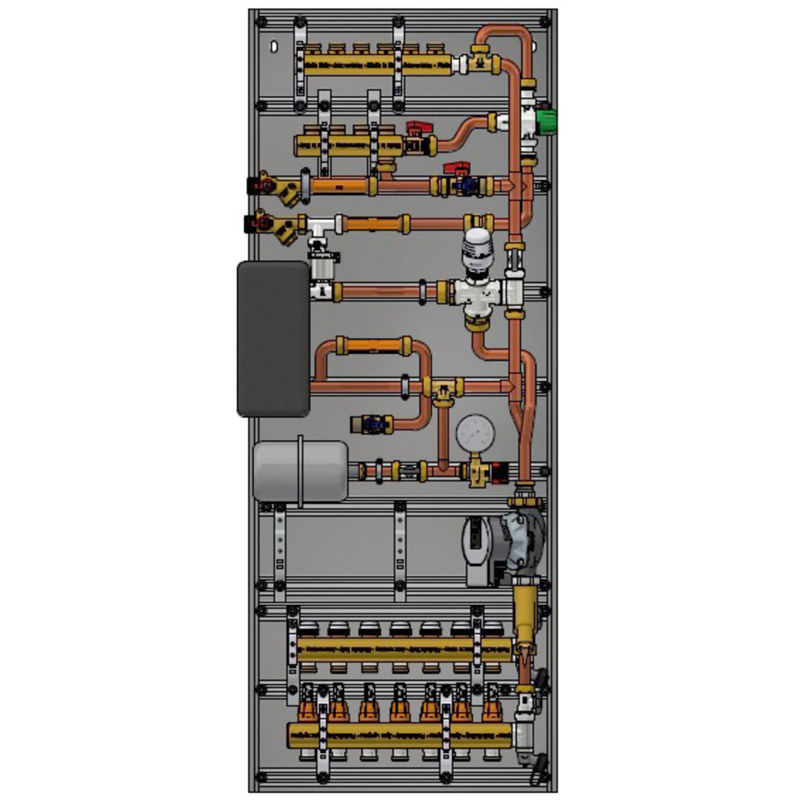 Teknisk modul A20, 3-rørs m/ sirkulasjonspumpe, 7 GV, 0 R, 6 KV, 4 VV, venstre